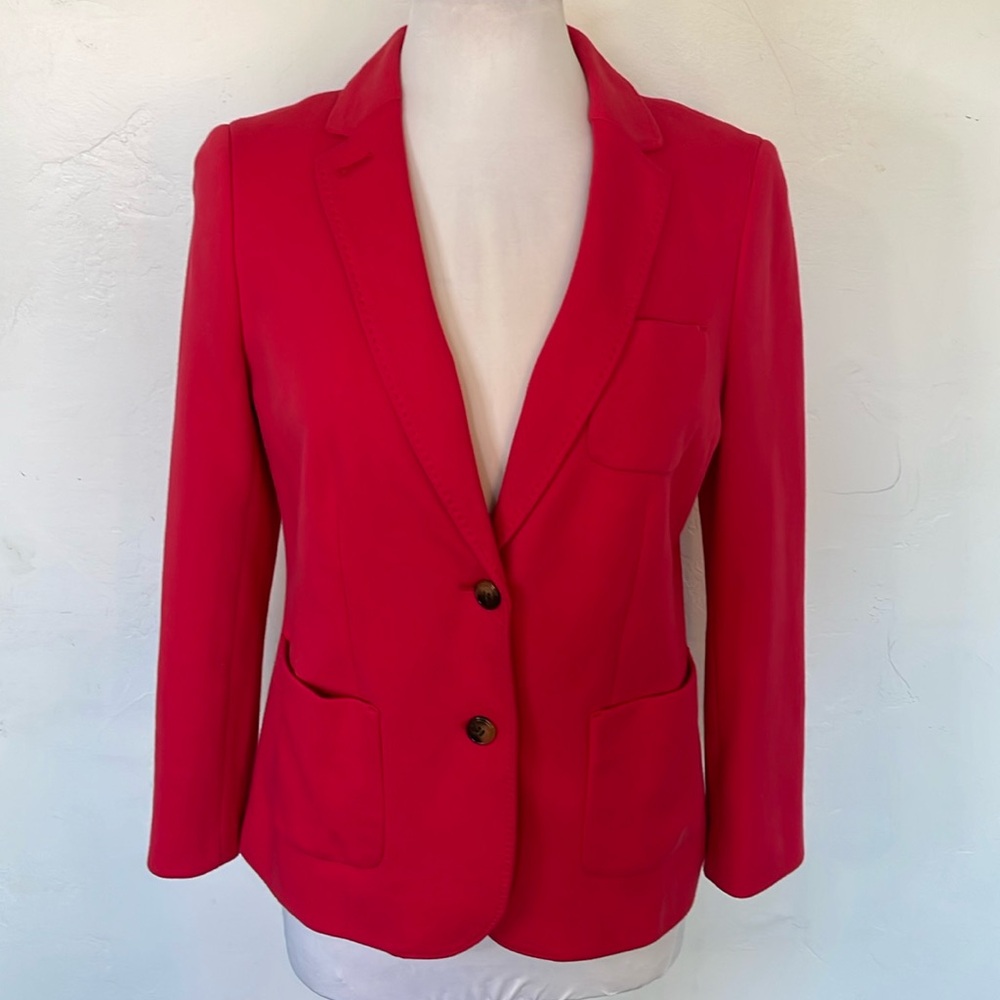 Talbots Aberdeen Red Fully Lined Cotten Blend Blazer Size 10P